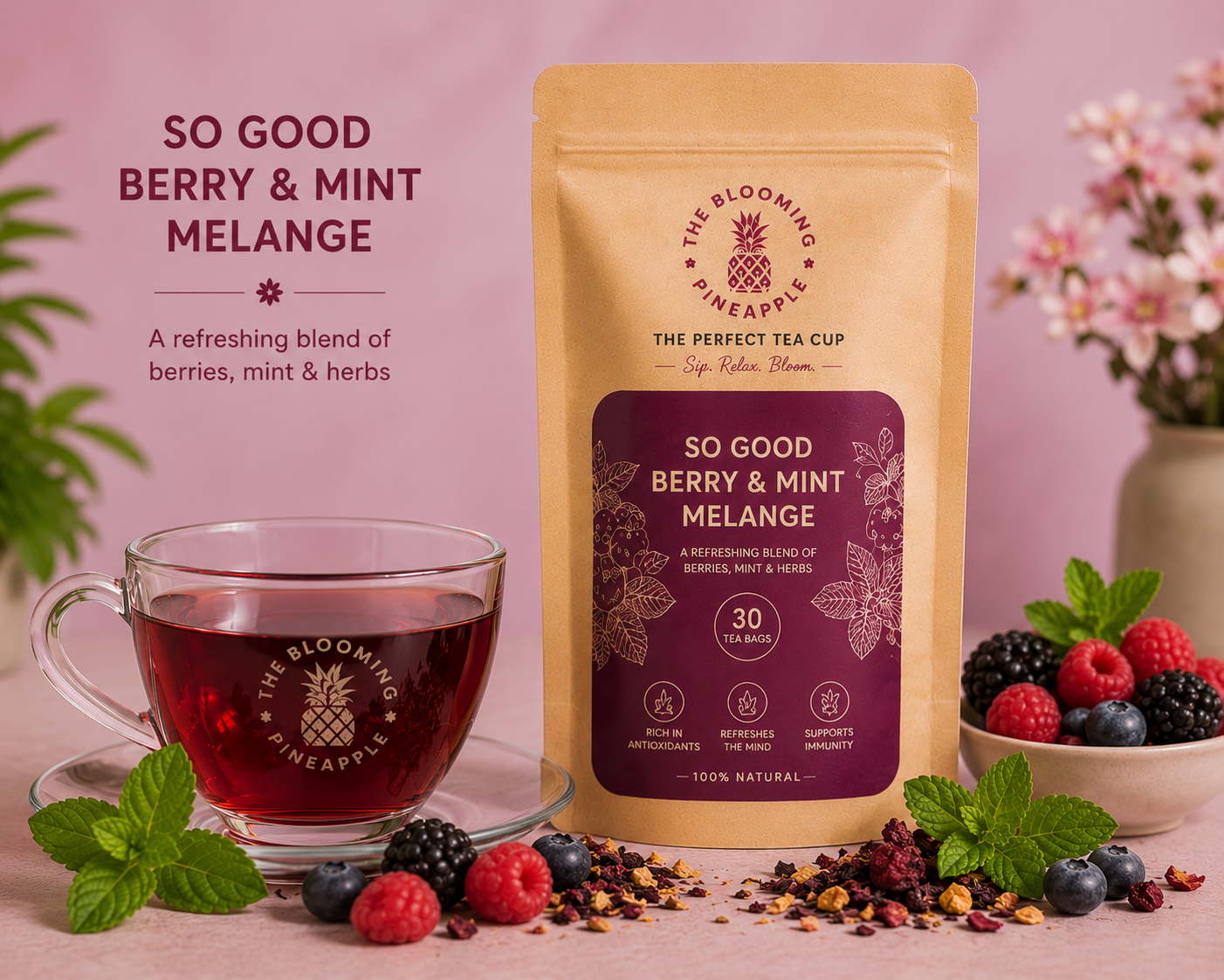 So Good Berry & Mint Melange - 30 Tea Bags - Image 3