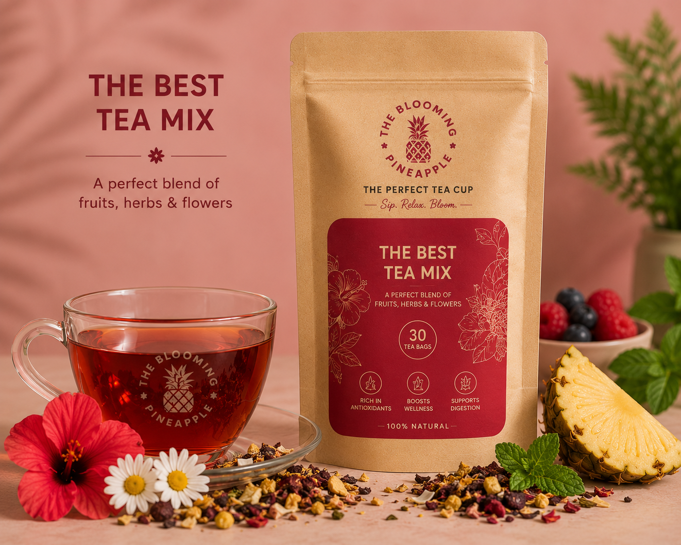 The Best Tea Mix Fruit & Herb Melange - 30 Tea Bags - Image 3